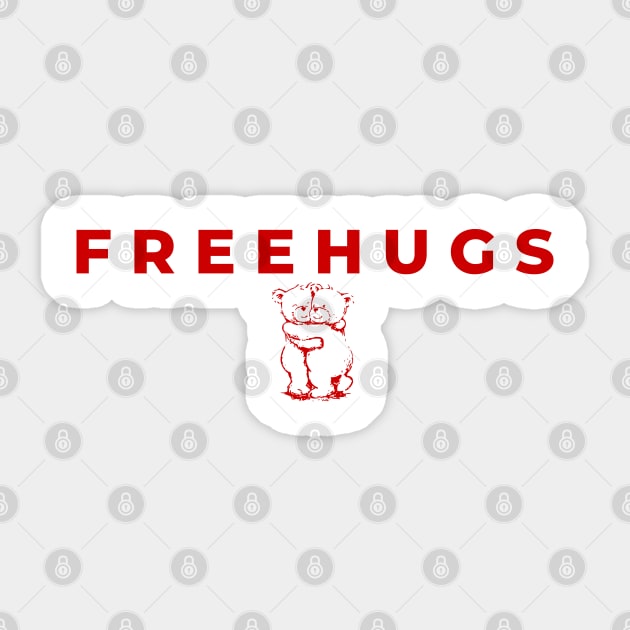 Free Hugs (Free Warm hugs) Sticker by Toozidi T Shirts